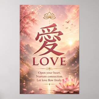 Love (愛) Chinese Character Poster