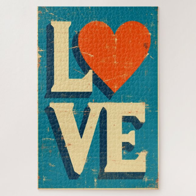 LOVE 1960s-Inspired Graphics Jigsaw Puzzle (Vertical)