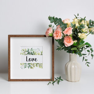 Love 1 Corinthians 13:13 Eucalyptus Wedding Poster