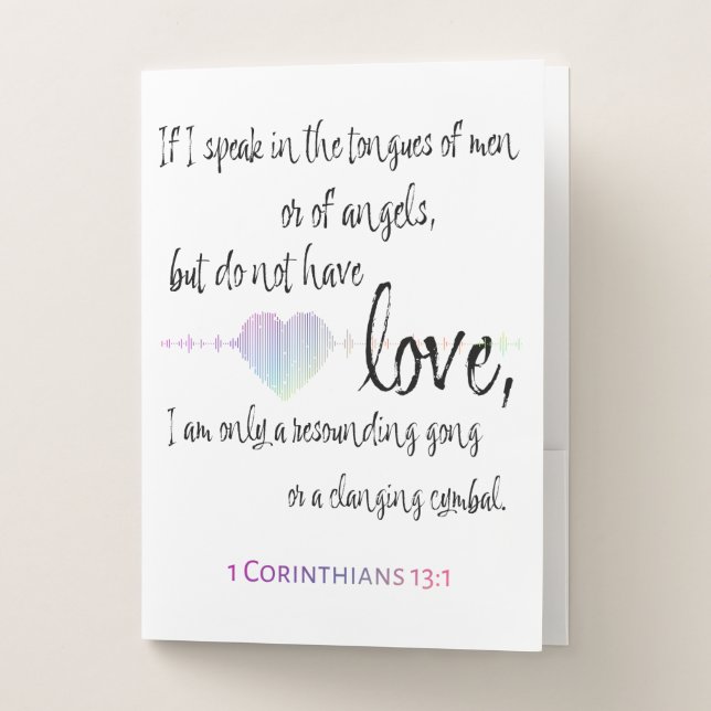 Love 1 Corinthians 13:1 Pocket Folder (Front)