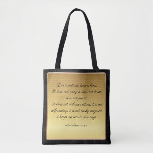 Love 1 Corinthians 134_5 Tote Bag