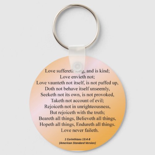 Love 1 Corinthians 13_4 Condensed Keychain