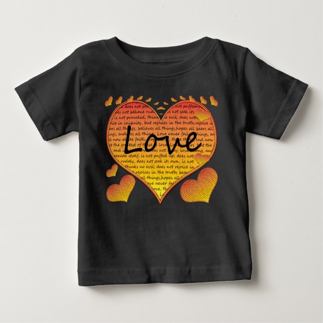 Love 1 Corinthians 13 Hearts Baby T-Shirt (Front)