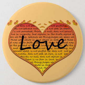 Love 1 Corinthians 13 Hearts Button