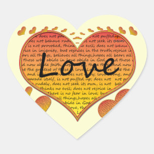 Love 1 Corinthians 13 Hearts Heart Sticker