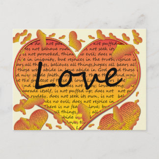 Love 1 Corinthians 13 Hearts Postcard