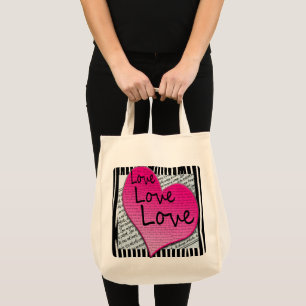Love 1 Corinthians 13 Zebra Hearts Reusable Bag