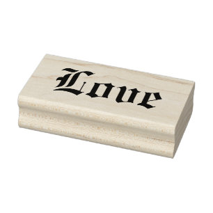 LOVE 1"x2.5" Rubber Stamp / Old English