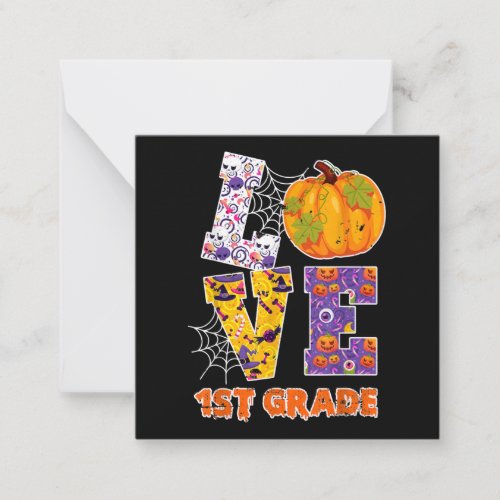 Love 1st Grade Teacher School Halloween Gift Note Card