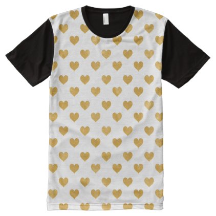 Love 2018 White - Golden heart All-Over-Print T-Shirt