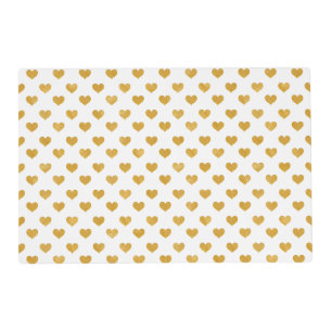 Love 2018 White - Golden heart Placemat