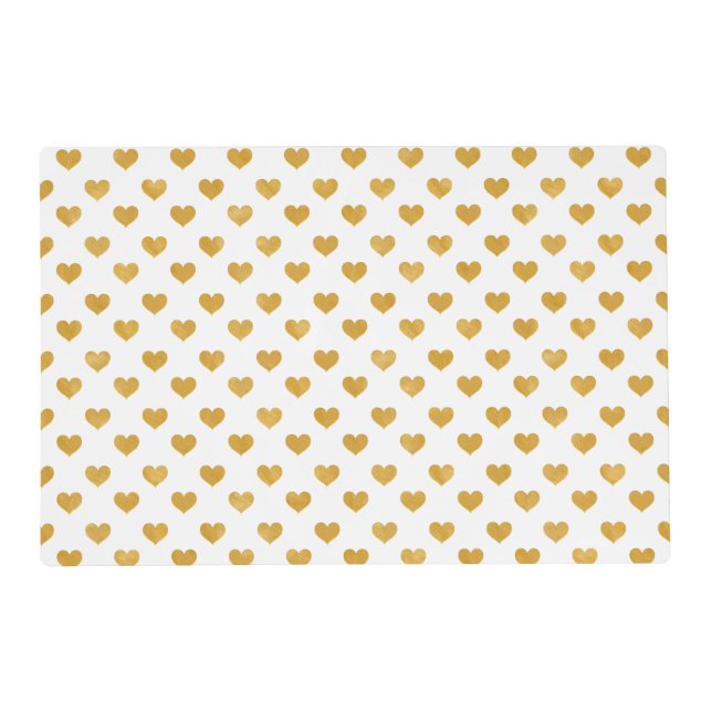 Love 2018 White - Golden heart Placemat (Front)