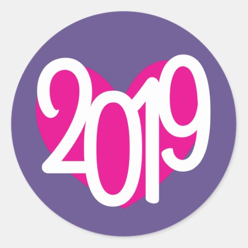 Love 2019 new year stickers