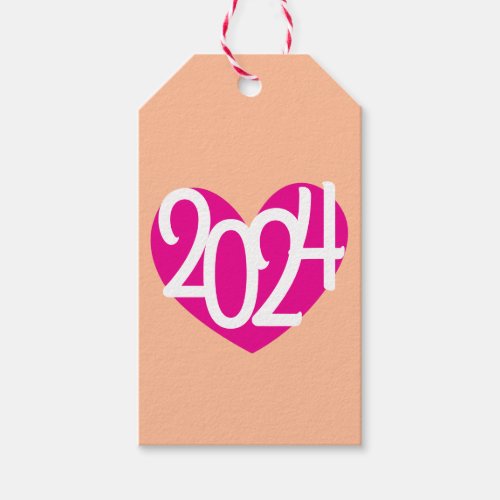 Love 2024 New Years party favor gift tags