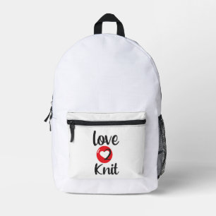 "Love 2 Knit" Printed Backpack