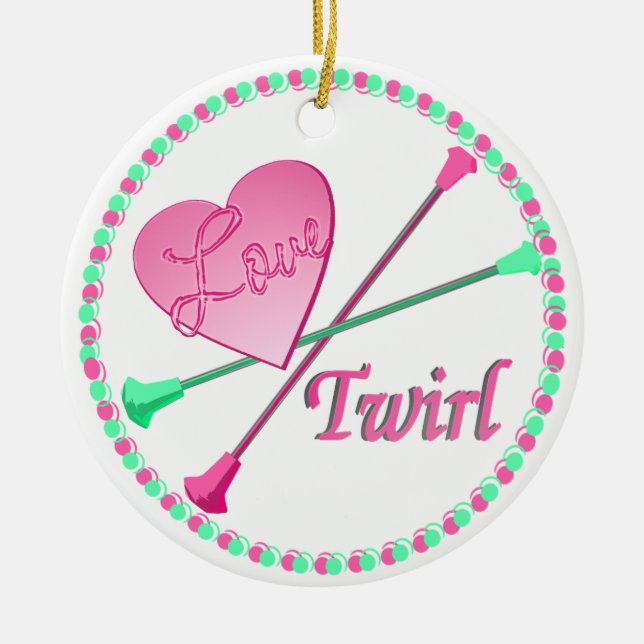 Love 2 Twirl Photo Ceramic Ornament (Front)