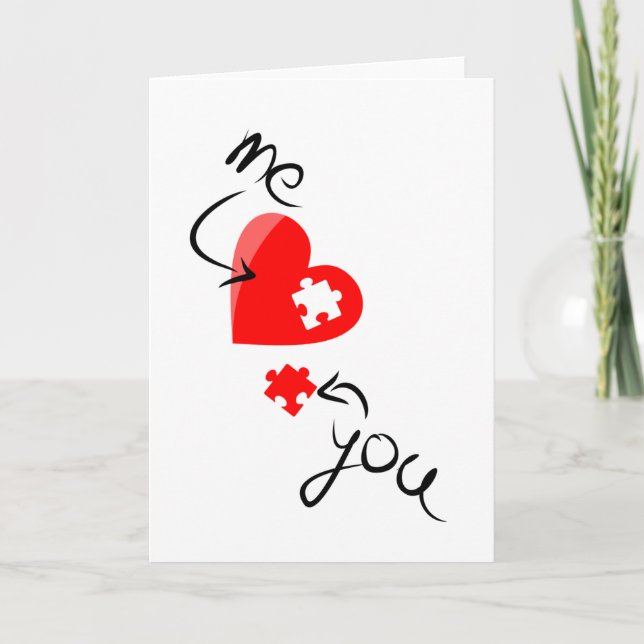 love-349631  RED PUZZLE HEART ME YOU MISSING YOU S Card (Front)