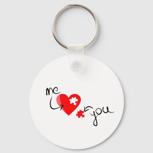 love_349631  RED PUZZLE HEART ME YOU MISSING YOU S Keychain