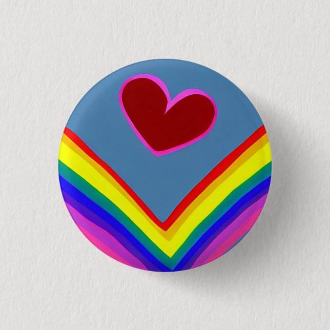 Love 3 Cm Round Badge Button (Front)