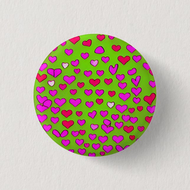 Love 3 Cm Round Badge Button (Front)