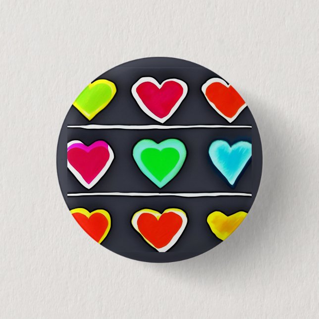 Love 3 Cm Round Badge Button (Front)