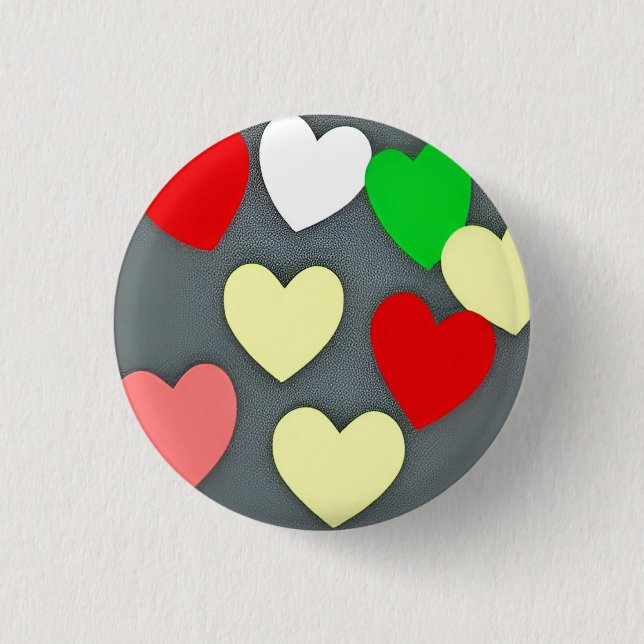 Love 3 Cm Round Badge Button (Front)