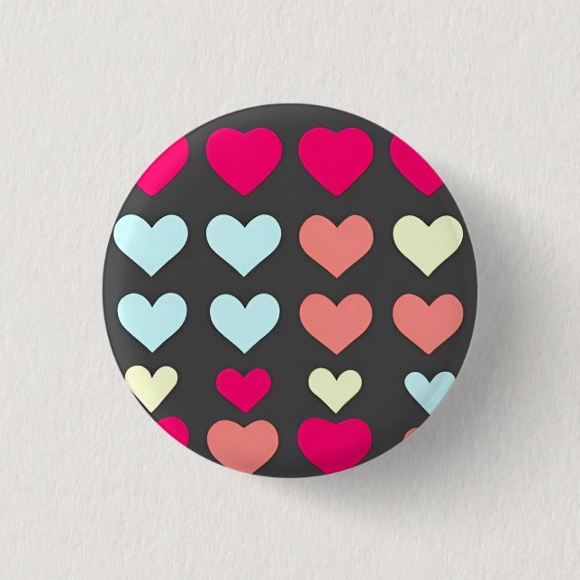 Love 3 Cm Round Badge Button (Front)