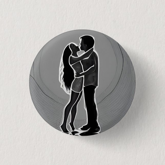 Love 3 Cm Round Badge Button (Front)