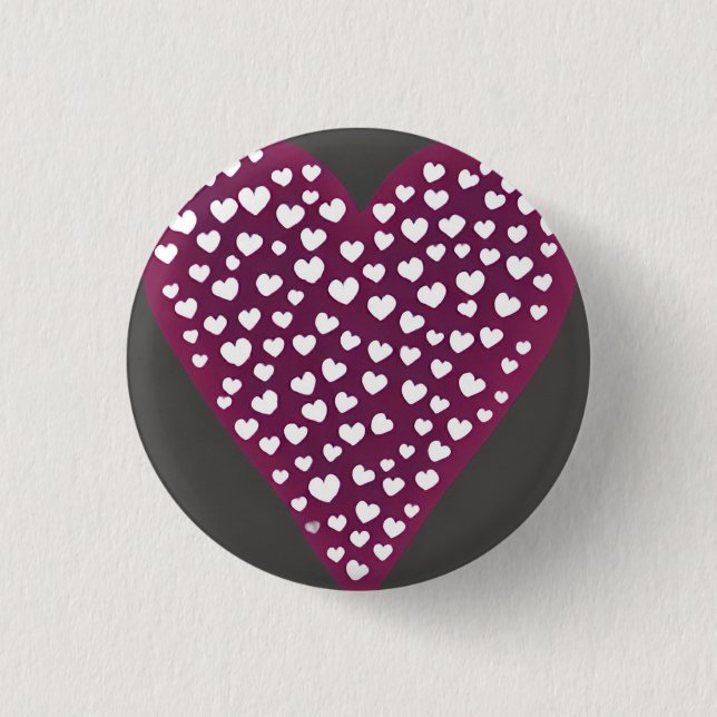Love 3 Cm Round Badge Button (Front)