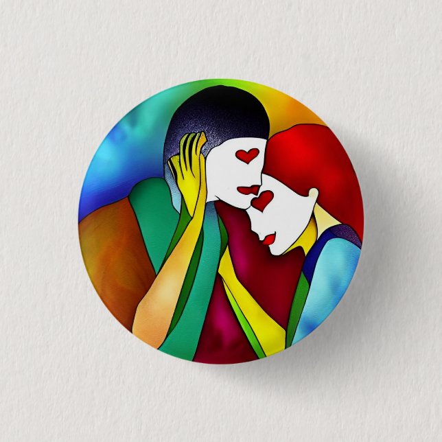 Love 3 Cm Round Badge Button (Front)
