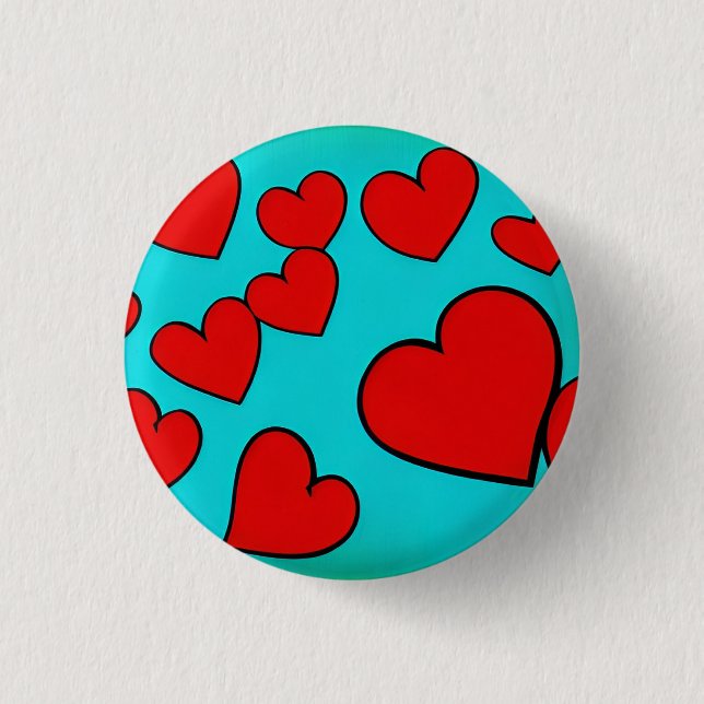 Love 3 Cm Round Badge Button (Front)