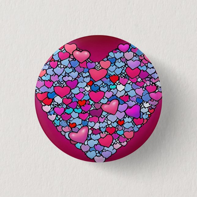 Love 3 Cm Round Badge Button (Front)