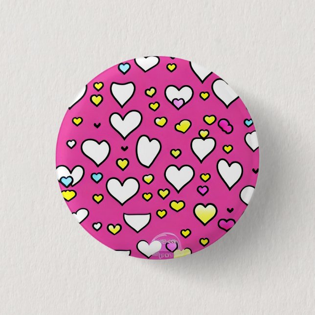 Love 3 Cm Round Badge Button (Front)
