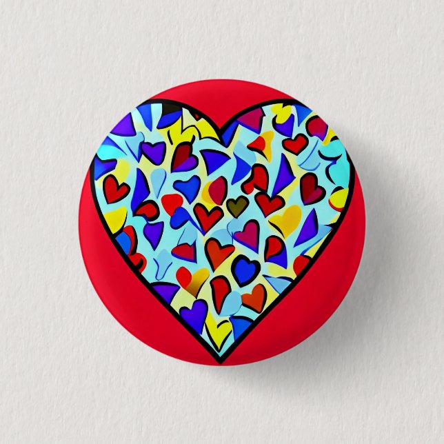 Love 3 Cm Round Badge Button (Front)
