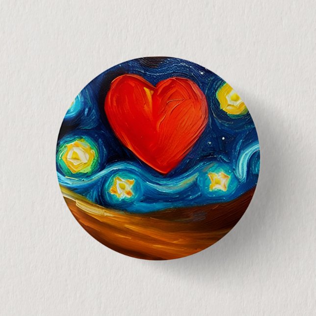 Love 3 Cm Round Badge Button (Front)