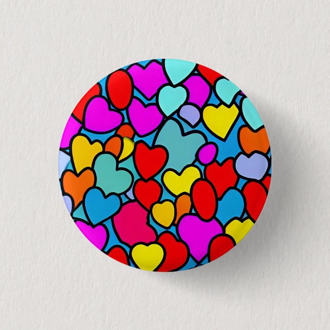 Love 3 Cm Round Badge Button (Front)