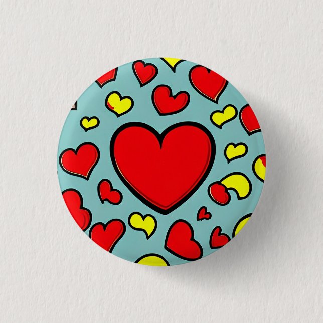 Love 3 Cm Round Badge Button (Front)