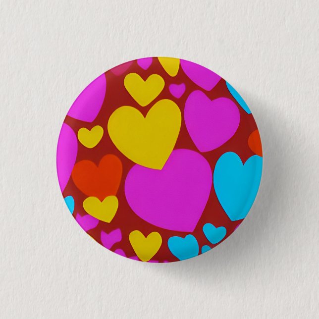 Love 3 Cm Round Badge Button (Front)