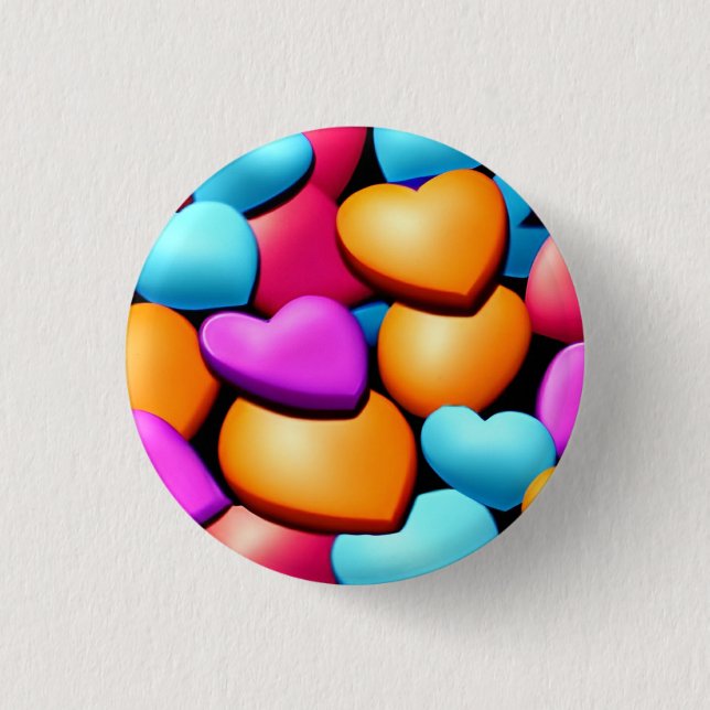 Love 3 Cm Round Badge Button (Front)