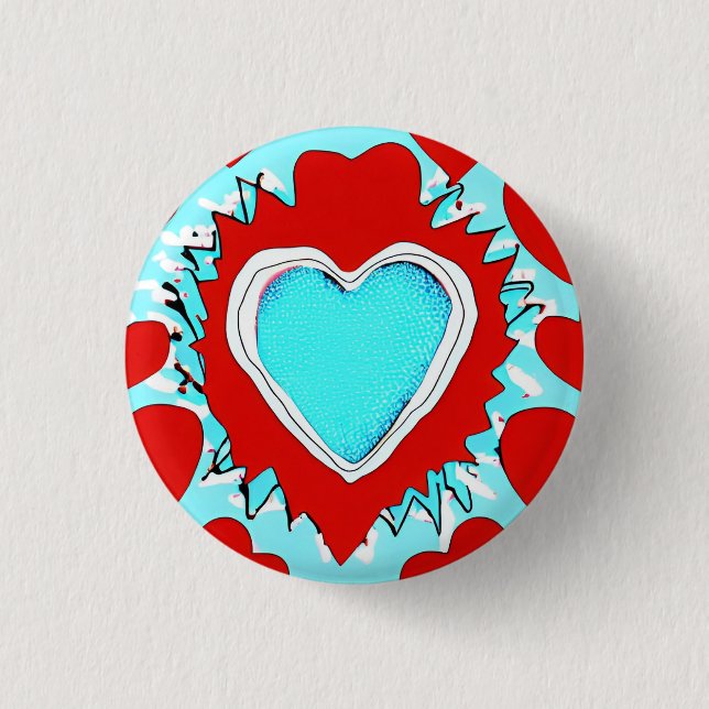 Love 3 Cm Round Badge Button (Front)