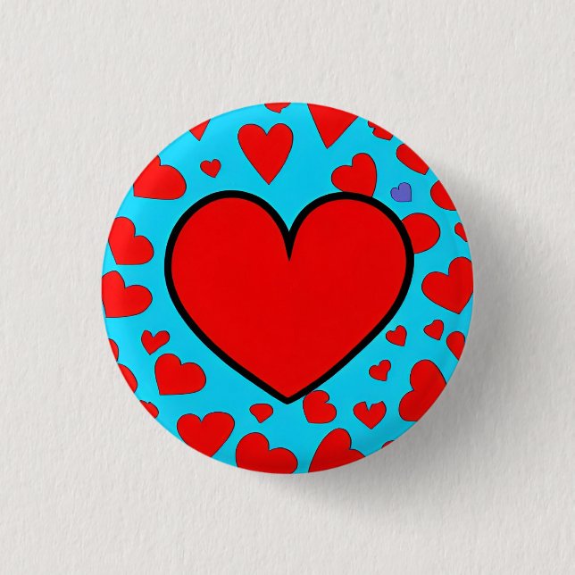 Love 3 Cm Round Badge Button (Front)