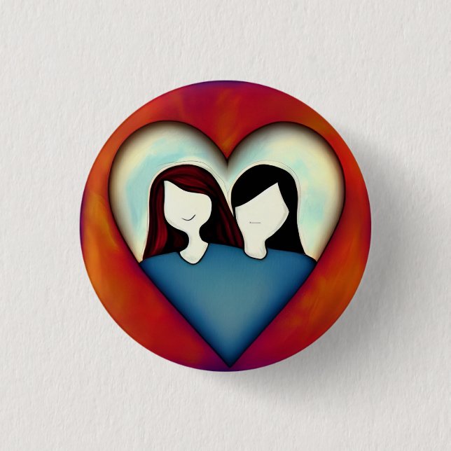 Love 3 Cm Round Badge Button (Front)