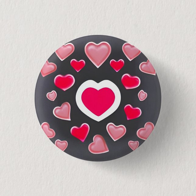 Love 3 Cm Round Badge Button (Front)