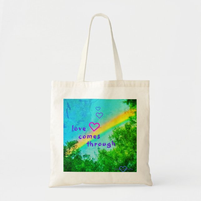 LOVE<3 RAINBOW VERDE TOTE BAG (Front)