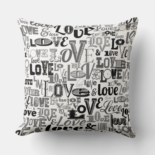 Love 3 throw pillow (Front)