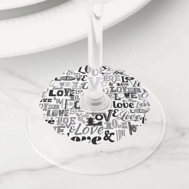 Love 3 wine glass tag (Close Up)