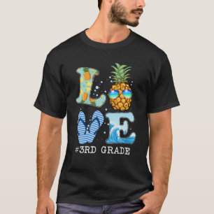 Love 3Rd Grade Tee Pineapple Teacher Summer Back T