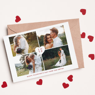 "Love" 4 Photo Gallery Valentines Day Holiday Card