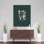 Love 4 photo modern minimal personalised gift canv canvas print<br><div class="desc">Love 4 photo simple modern minimal personalised anniversary,  wedding,  birthday or Christmas gift for the one you love. Modern green colour is fully customisable.</div>