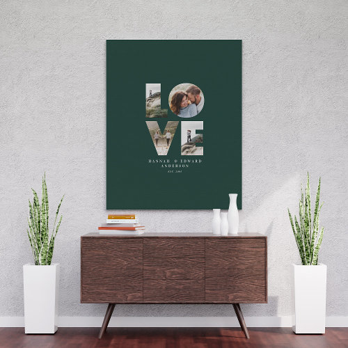 Love 4 photo modern minimal personalised gift canv